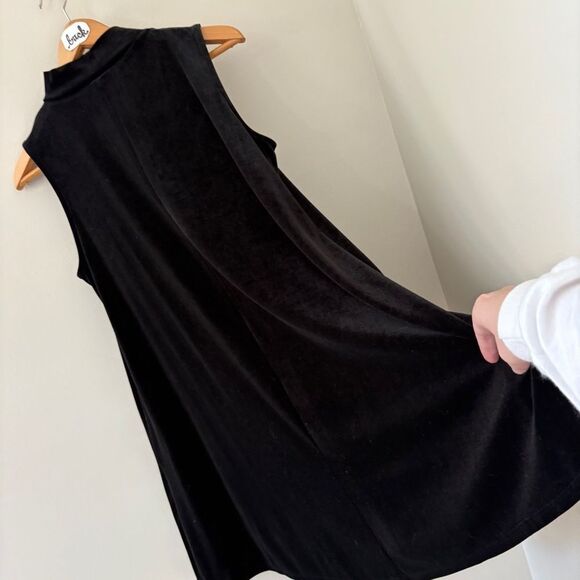 Agnes & Dora Black Sleeveless Faux Velvet Flowy Dress w/ Pockets Women's XL exce - Picture 6 of 7